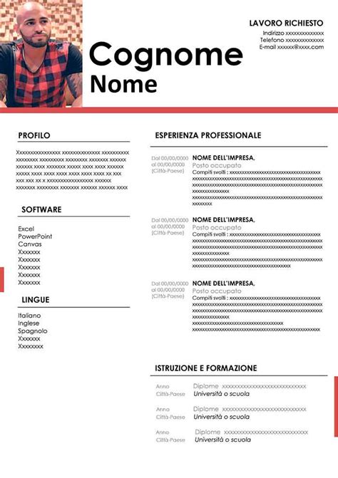 Modelli Curriculum Vitae Gratis Word da Compilare (Download)